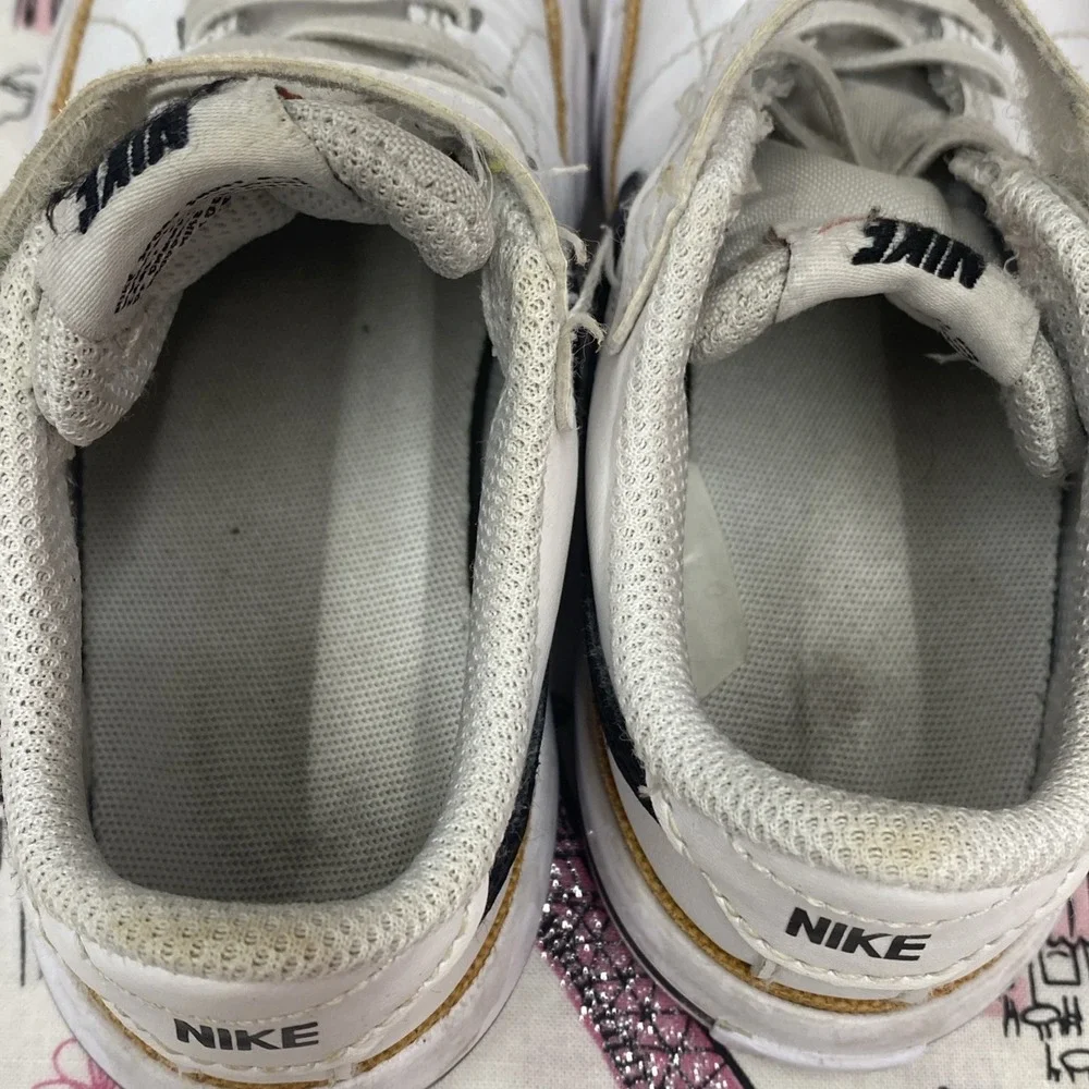 Nike Court Legacy Toddler Shoes Size 8C White, Black And Desert Ochre Colorway